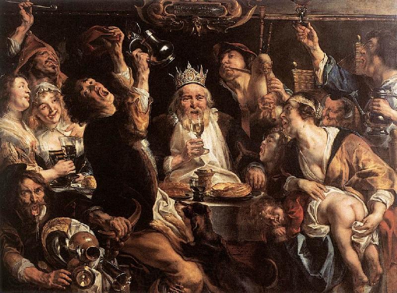 JORDAENS, Jacob The King Drinks s Norge oil painting art
